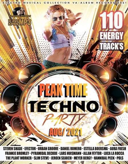 VA - Peak Time: Techno Party (2021) MP3 скачать торрент